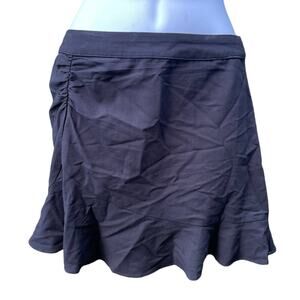 Super down black ruffle mini skirt